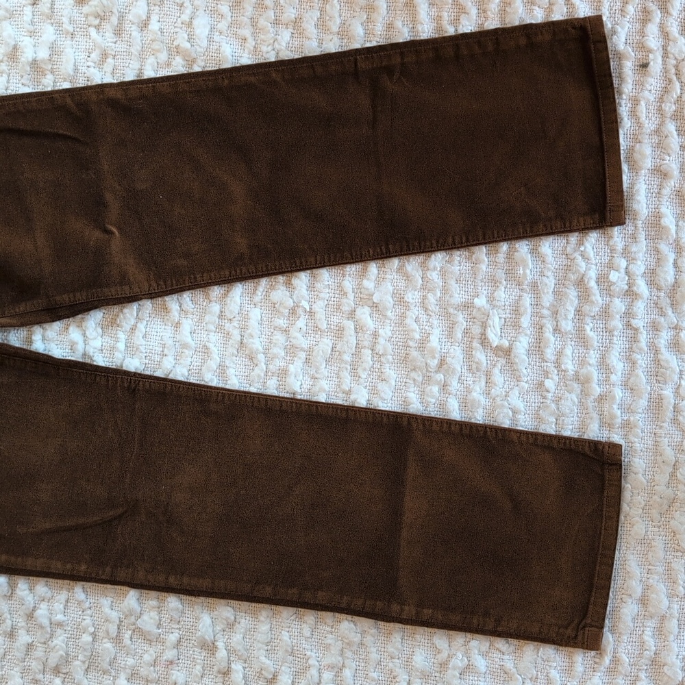 Madewell Pecan Chocolate Longline Straight Pants 27 Regular Velour Velvet - Picture 5 of 12